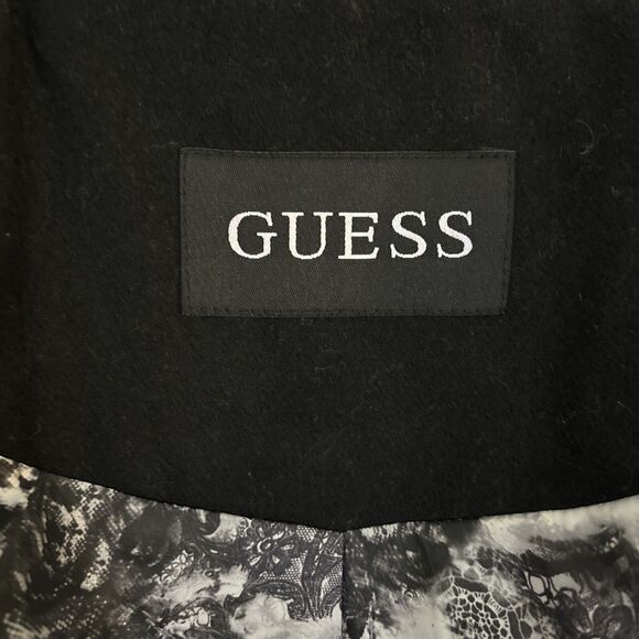 Guess Womens M Wool Blend Faux Lined Mid Length Classic Coat timeless - Picture 10 of 16